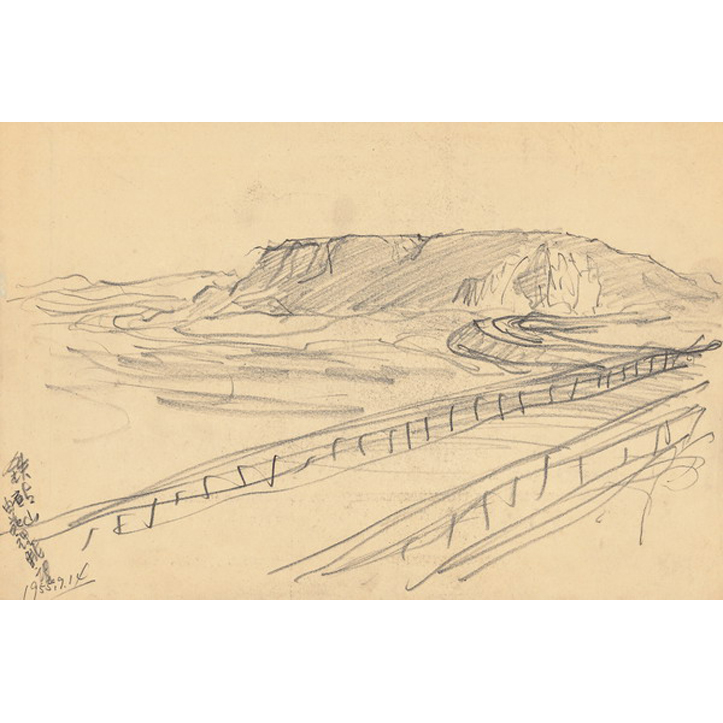 由苑裡眺望鐵砧山